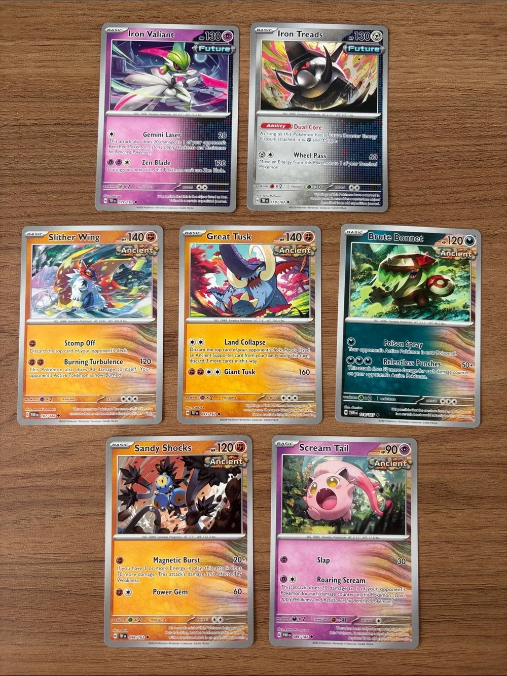 ⚔️ Ancient & Future Pokémon Lot | Iron Valiant Great Tusk Slither Wing ✨5/$25✨
